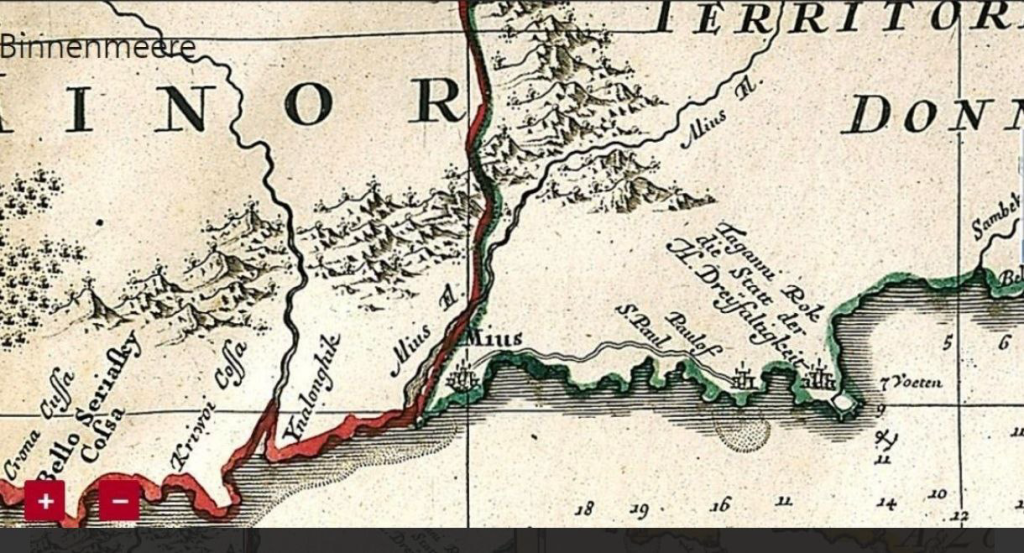 На картах 1745 года Павловская крепость отражается как поселение St.Paul