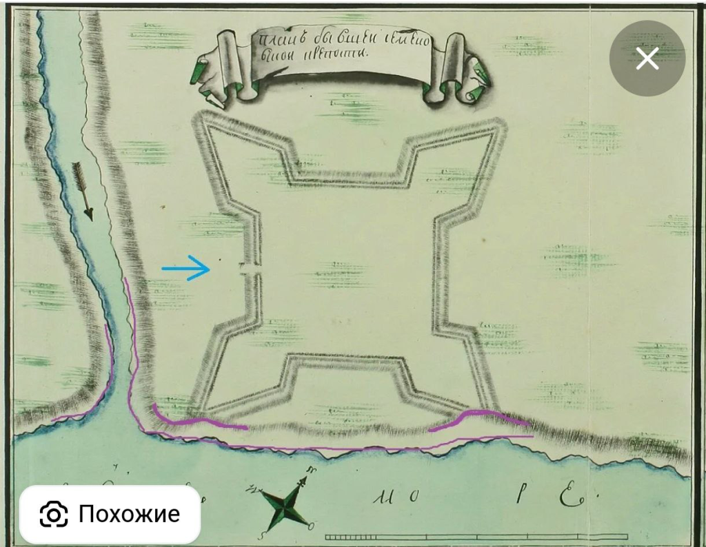 Чертеж Ригельмана “Бывшая Семёновская крепость”. 1768 год